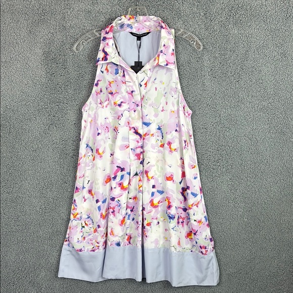 W118 by Walter Baker Pink and Purple Mini Dress Watercolor Floral Flowy NWT - Picture 2 of 9